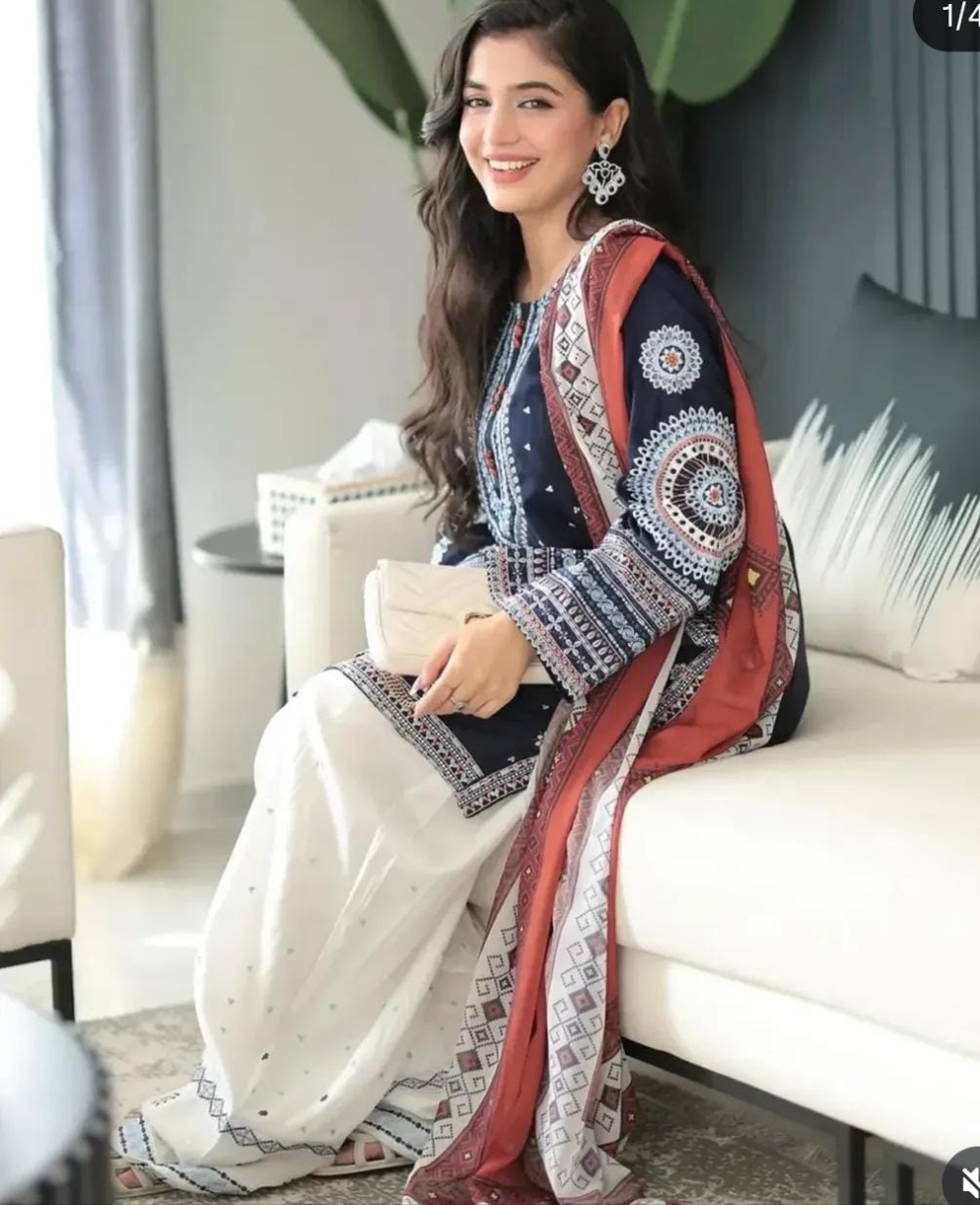 Dastan embroided 3 peice