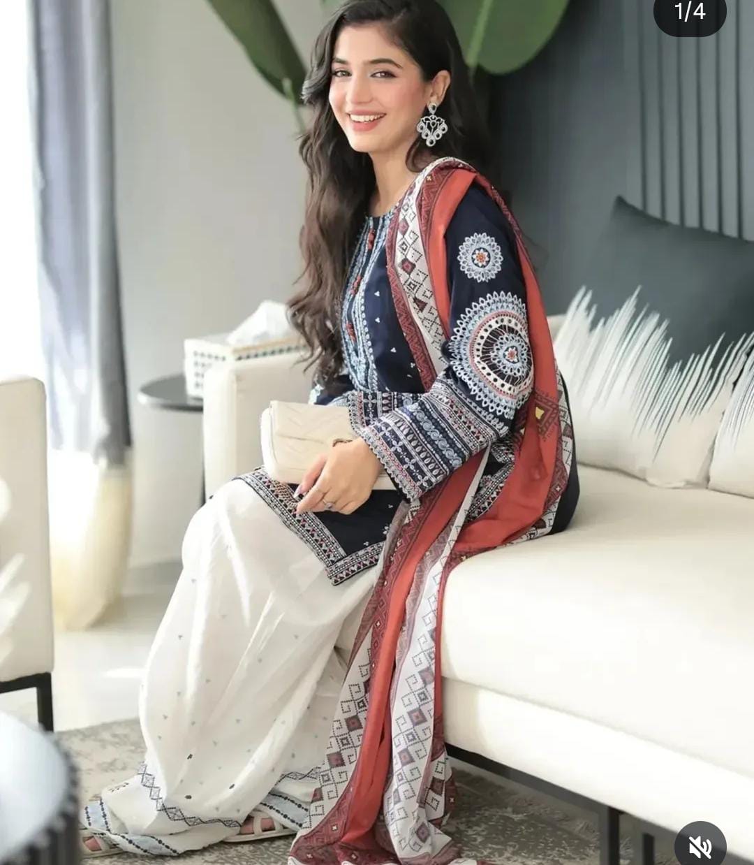 Dastan embroided 3 peice